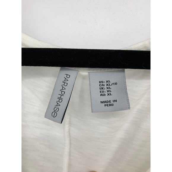 Paraphrase Tank Top Womens Sz XL White Slub Knit Scoop Neck - Picture 3 of 5